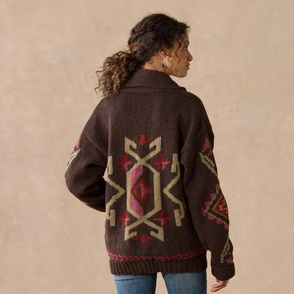 Lost Horizons “Thunderbird Heritage Cardigan”. Handmade in Nepal.